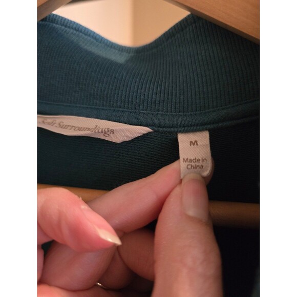 Blue / green colored soft surroundings pull over tunic women's size medium - Picture 8 of 8